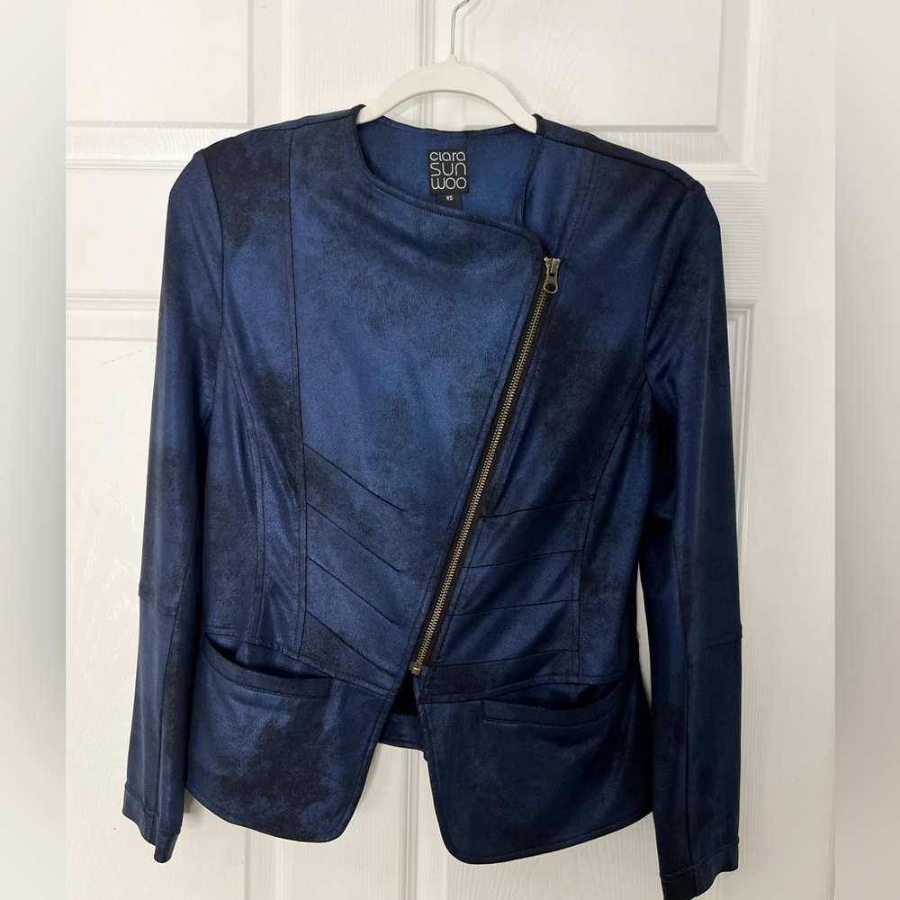 Clara Sunwoo Blue Multicolor Blazer Women’s Jacket Sz XS